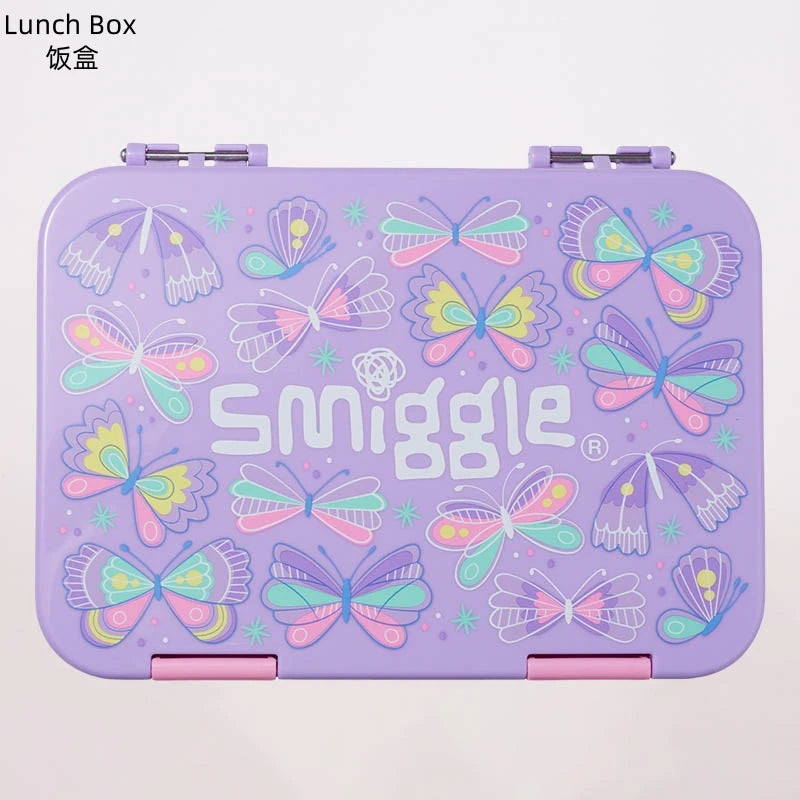 Smiggle Children School Supplies Butterfly Series School Bag Pencil Box Lunch Bag Water Cup Anime Backpack Student Gift