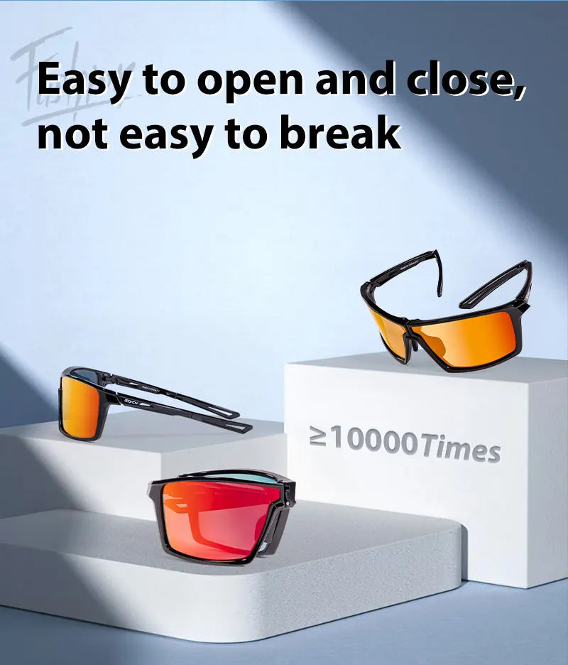 SCVCN Outdoor Photochromic Anti-fog Sunglasses Foldable Cycling Glasses UV400 Light Weight Bicycle Hiking Glasses Men Women New