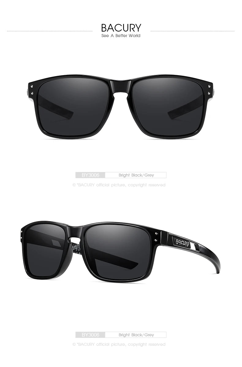 BACURY Fashion Sports Sunglasses for Men High Quality TR-90 Ultra Light Comfortable Frame for Women Outdoor Activity Sunglasses
