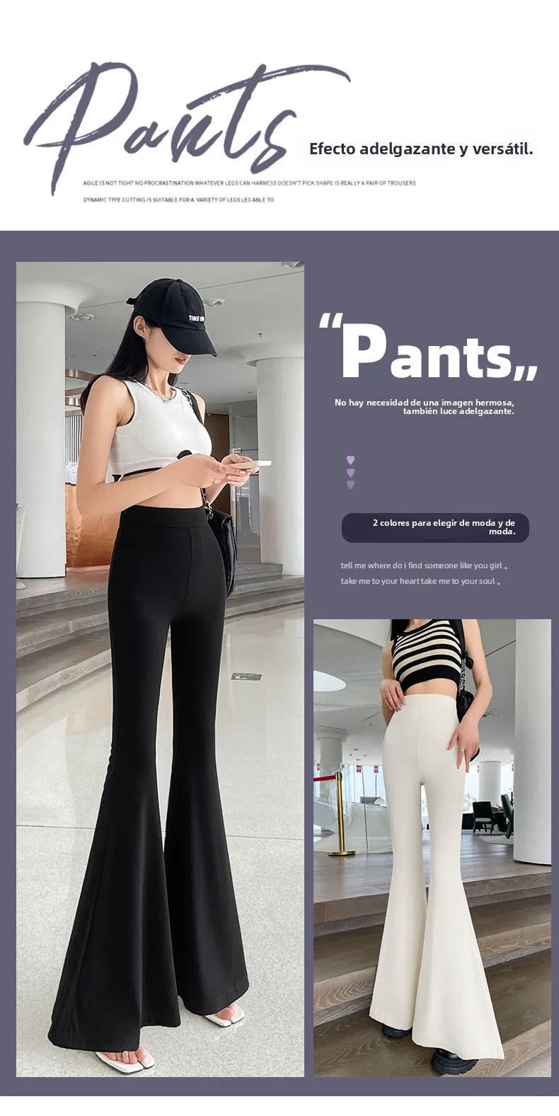 Bla Slimming High Waist Wide Leg Pants Women's Summer Thin Extended Tall Micro Flared Casual Drapey Commute Sle Trousers