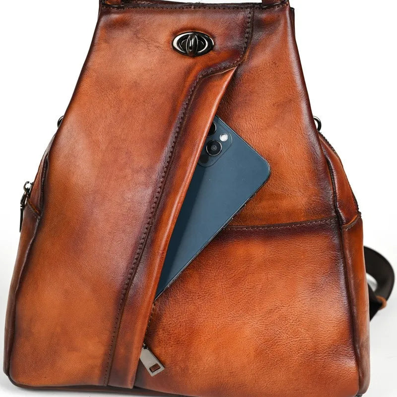 MOTAORA New Vintage Cowhide Women's Backpack Genuine Leather Travel Handbag Casual Large Capacity Solid Schoolbag Shoulder Bags