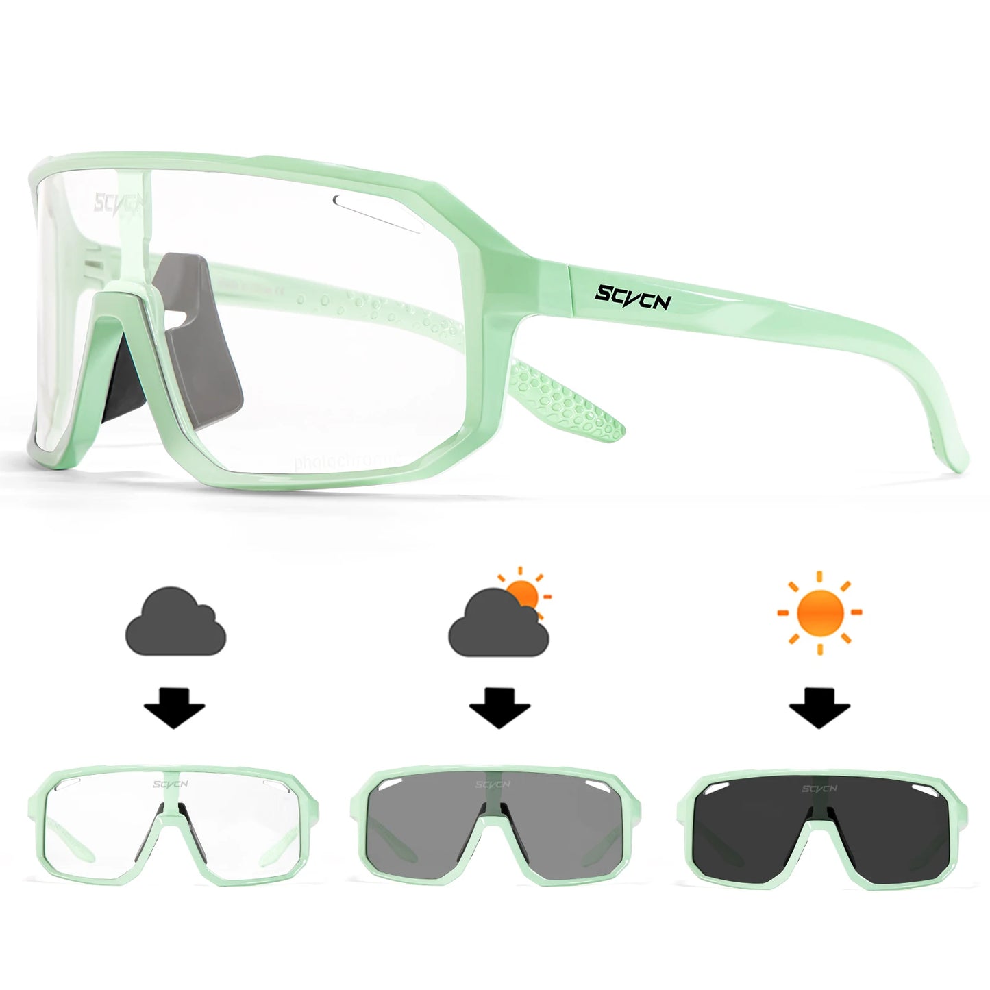 SCVCN Outdoor MTB Driving Glasses Cycling Sunglasses UV400 Women Sports Running Eyewear Men Road Bicycle Glasses Bike Goggles