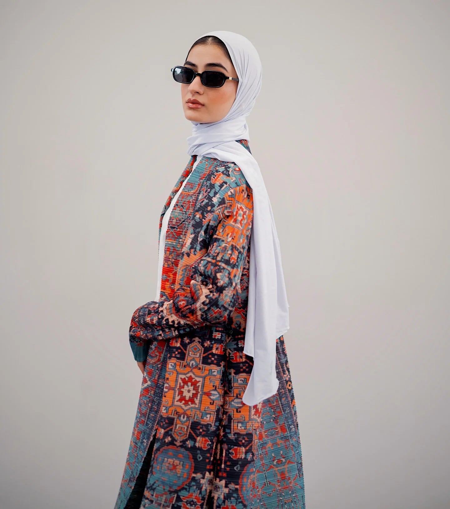 KAF Women Abaya 2025 New Retro Printing Cardigan Lace-up Design Loose Large Size Fashion Female ABaya Festival Dress