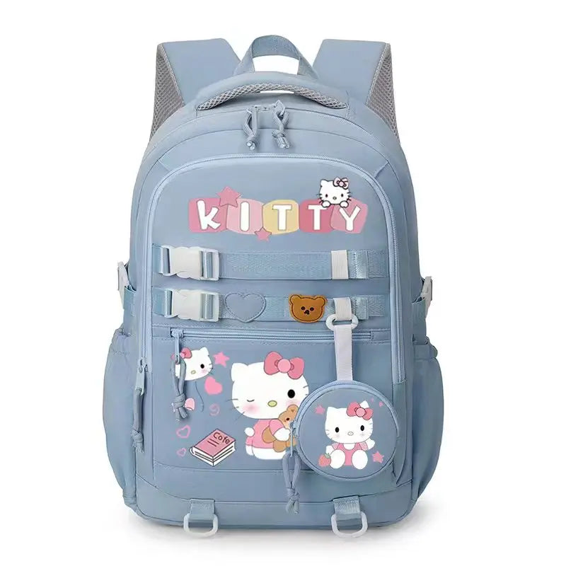 حقيبة ظهر Hello Kitty للنساء حقيبة ظهر كاجوال أنيقة لطالبات المدارس المتوسطة Melody Kuromi حقيبة مدرسية للكلاب باللون القرفة