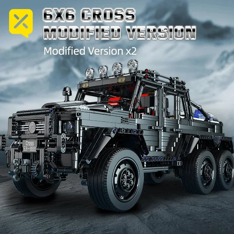 شاحنة بيك أب GrabliWorld MudRaptor™ 6x6 - مجموعة مكعبات الطرق الوعرة 3224 قطعة (مقياس 1:8)