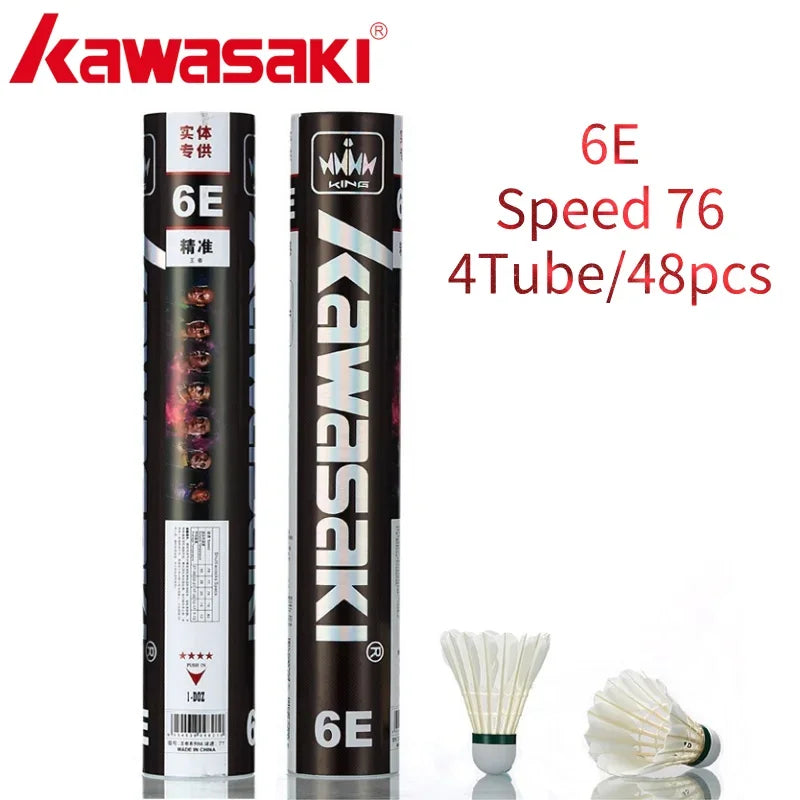 Kawasaki Badminton Shuttlecock for Clubs & Training Racquet Sport 6E/8E/10E Badminton Feather Shuttlecock Durable Badminton Ball