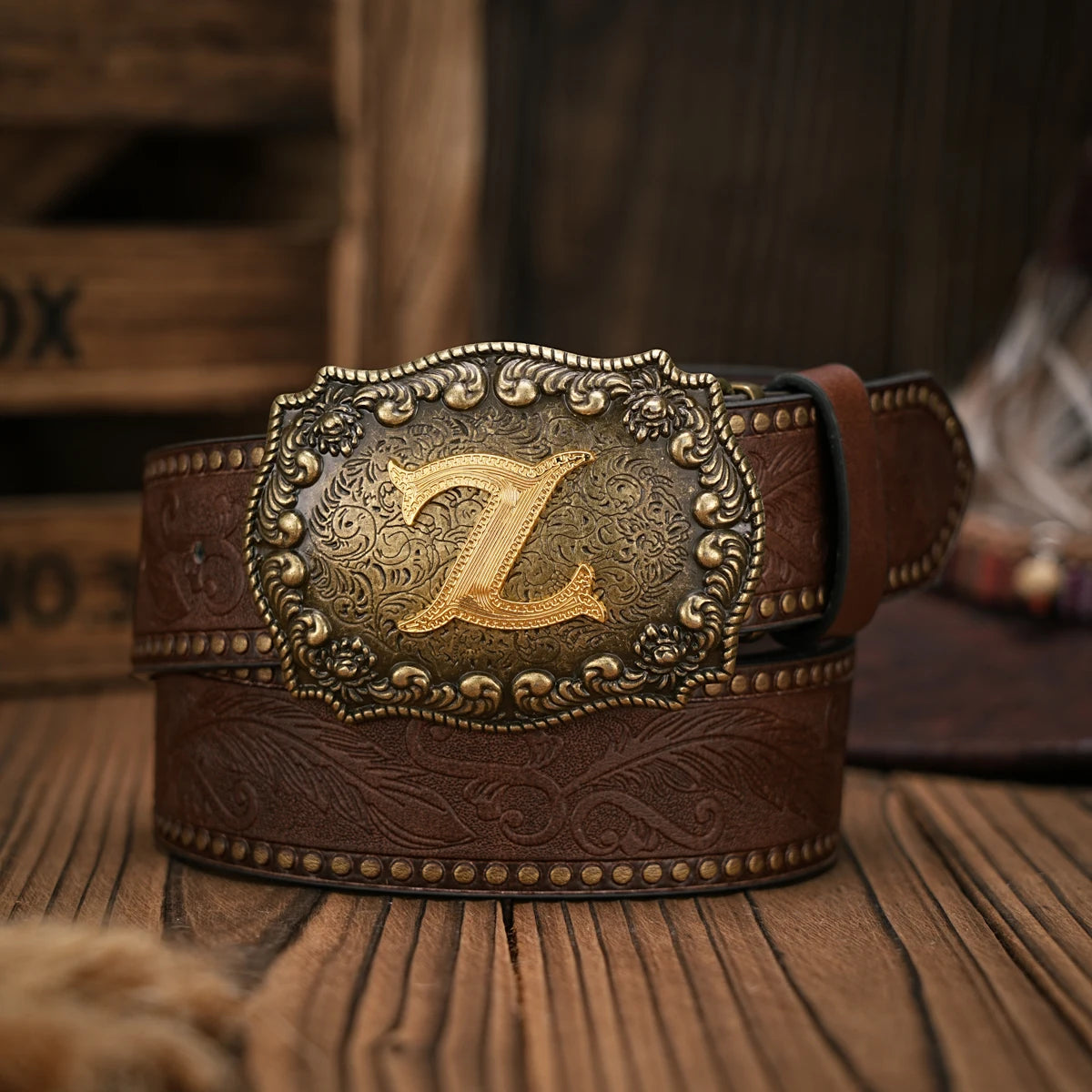 Vintage style PU Leather Western Denim Belt Classic Letter buckle - 3.8 cm wide, durable and stylish for men and women - perfect