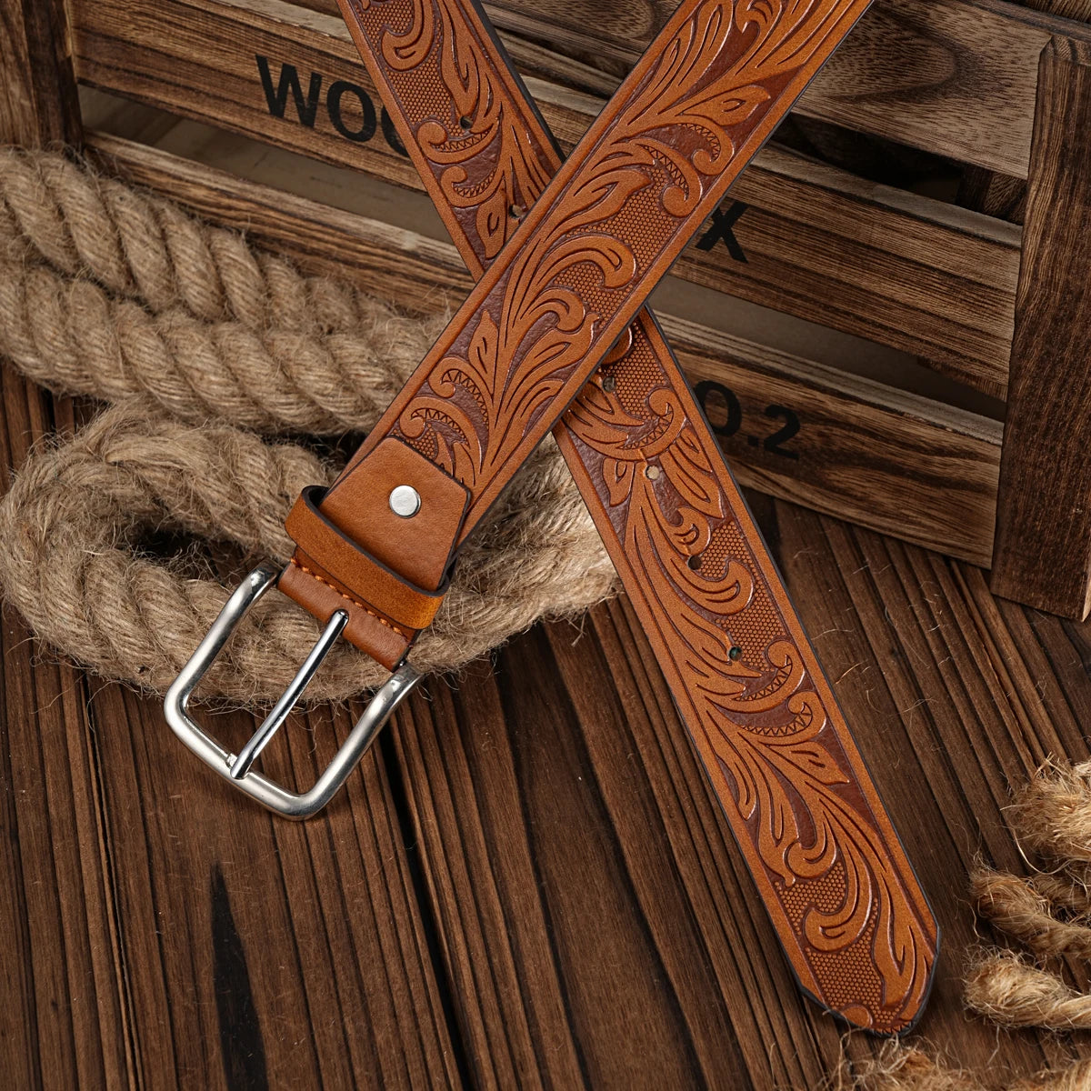 Fashionable Men Western Style PU Belt