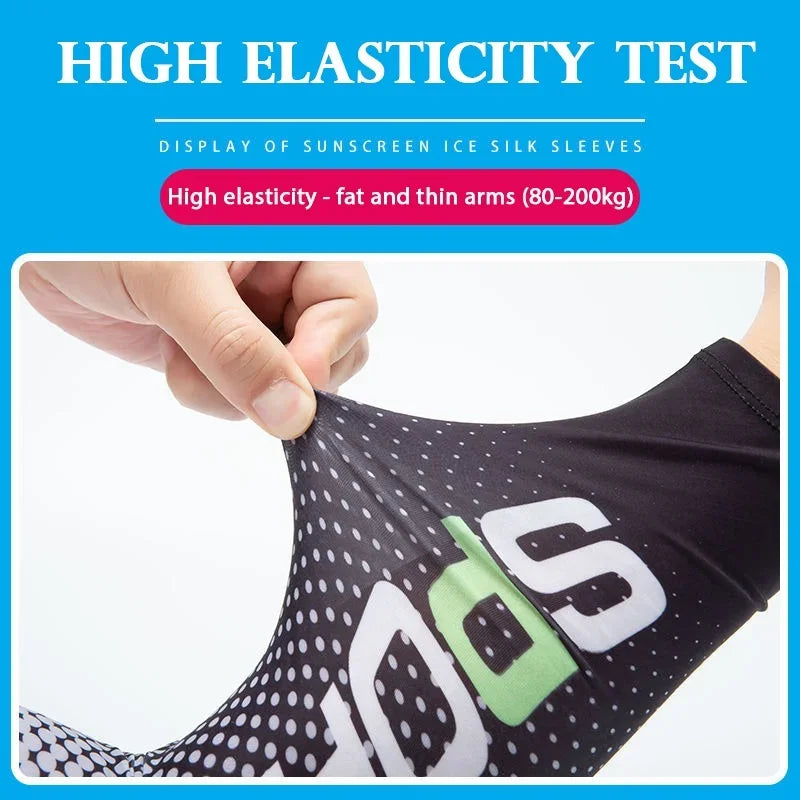 Summer Running Arm Sleeve Ice Silk Cooling Sunscreen Cuff UV Sun Protection Sleeve Anti-Slip Men Women Long Gloves Outdoor Sport