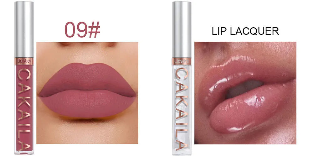CAKAILA 10pcs/set Nude Lip Gloss Matte Velvet Lipstick Waterproof Long-lasting Liquid Lipstick Women Moist Lip Tint