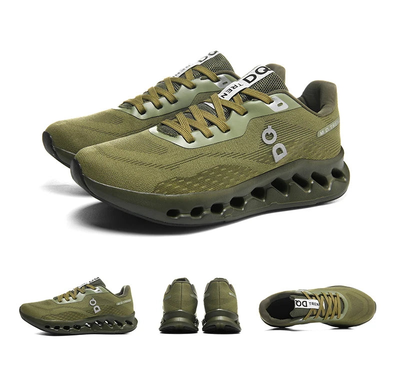Men's Cushioned Running Shoes Energy Return Breathable Knit Arch Support Shock Absorption Marathon Women Casual Sneakers