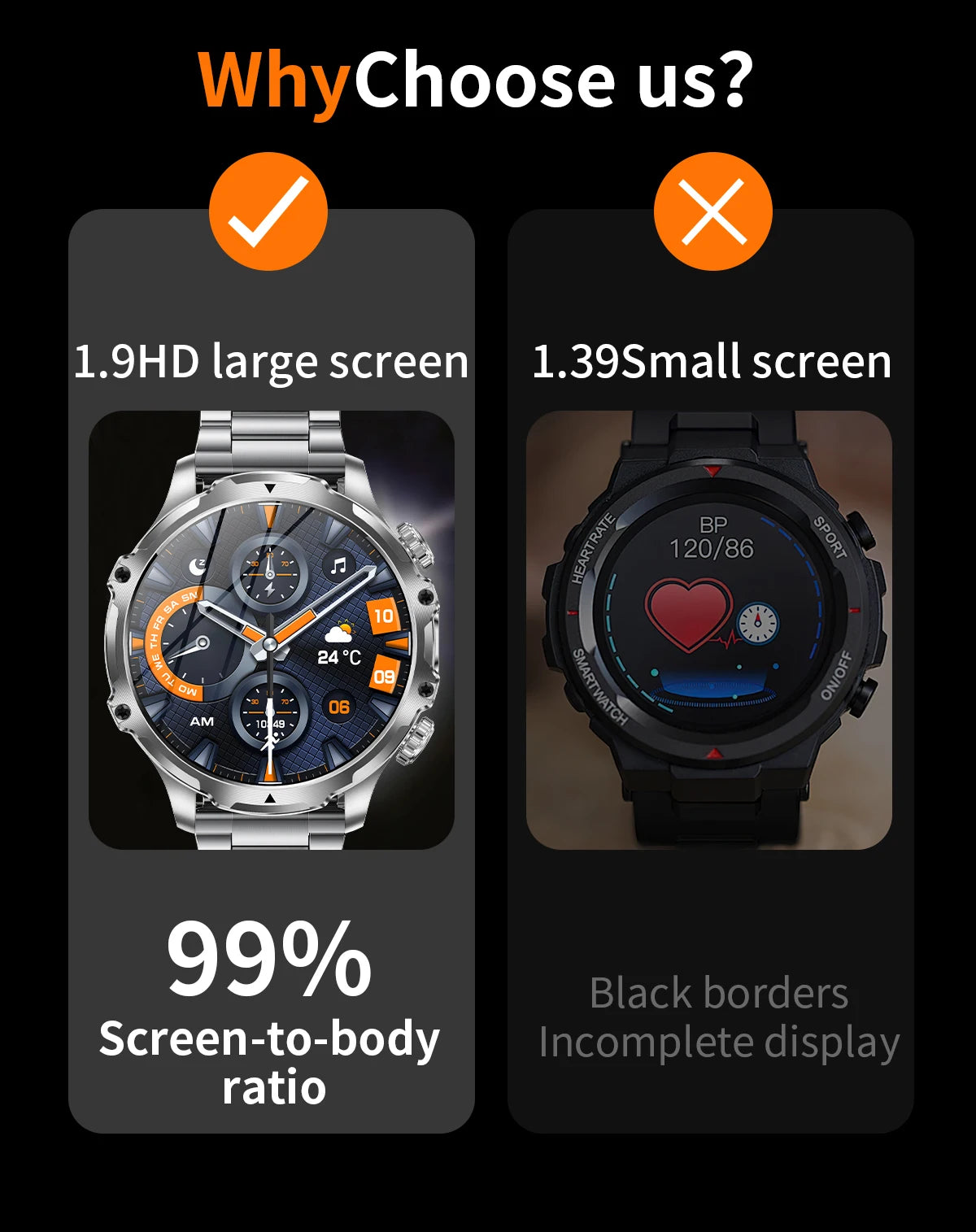 LIGE New 1.9" AMOLED 416*416 Screen Smart Watches Flashlight Outdoors Sports Fitness Tracker 700mah Large Battery Men Smartwatch