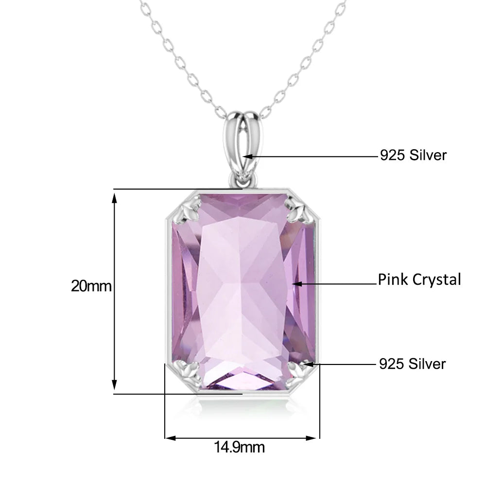 Real 925 Sterling Silver Aquamarine Necklace Pendant Anniversary Banquet Accessories Woman Fine Jewelry 2022 New Without Chain