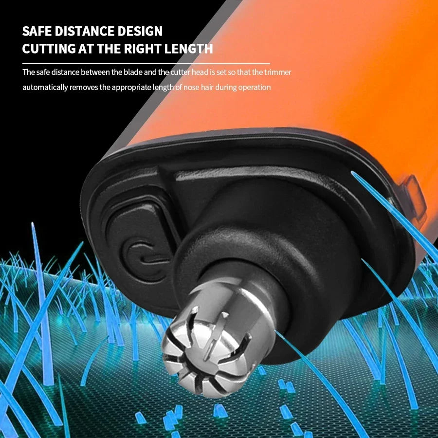 2-in-1 Electric Portable Ear & Nose Hair Trimmer Clipper – Professional Painless Grooming Tool for Men