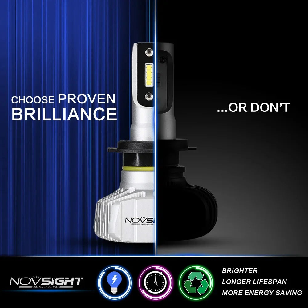 NOVSIGHT Car Headlight H4 Hi/Lo Beam LED H7 H1 H8 H9 H11 9005 9006 50W 10000lm 6500K Auto Headlamp Fog Light Bulbs
