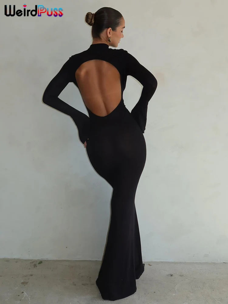 Backless Slim Bodycon Mermaid Dress – Stretchy Party & Event Gown