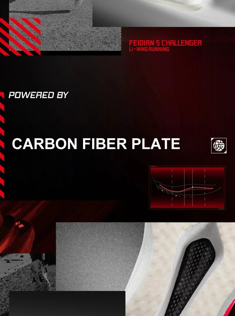 FEIDIAN 5 CHALLENGER Racing Running Shoes – SUPER BOOM Cushion, Carbon-Fiber Plate, Reflective Sneakers