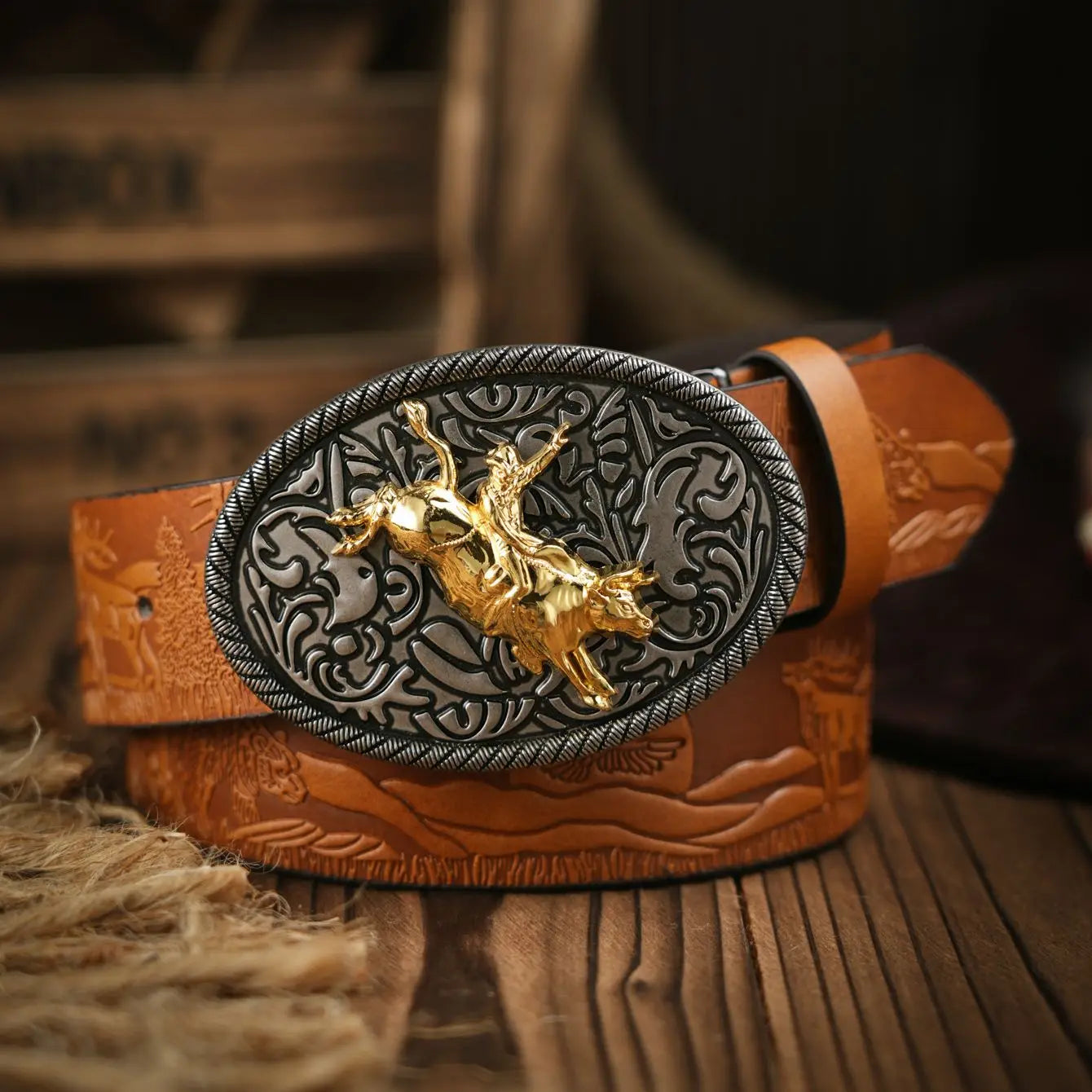 A men's and women's casual retro belt Western style! PU leather belt with metal buckle, suitable for daily work wear