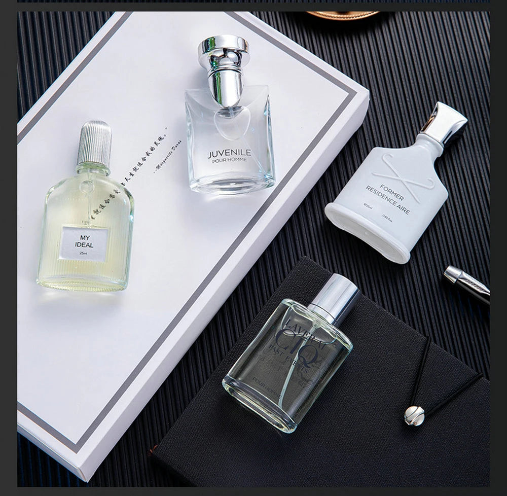 Brand Men Perfume 100ml Gift Box Four Piece Set Lasting Fragrance Body Spray Fresh Plant Floral Scent Pheromone Parfums Homme