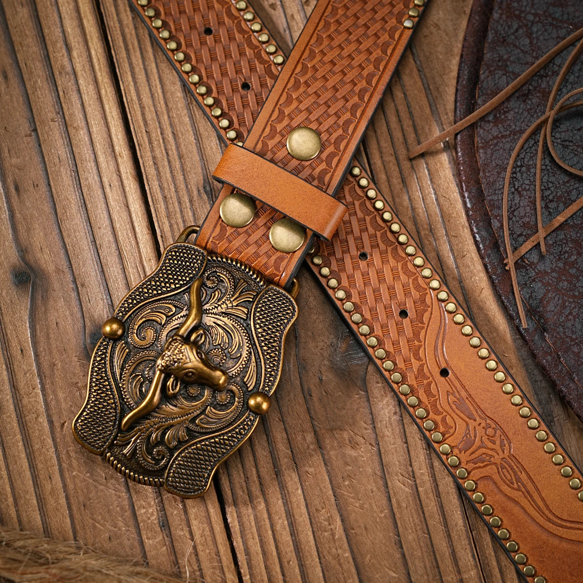 Vintage Style PU Leather Western Cowboy Belt with Classic Buckle - 3.8cm Wide, Durable and Stylish for Men and Women - Perfect f