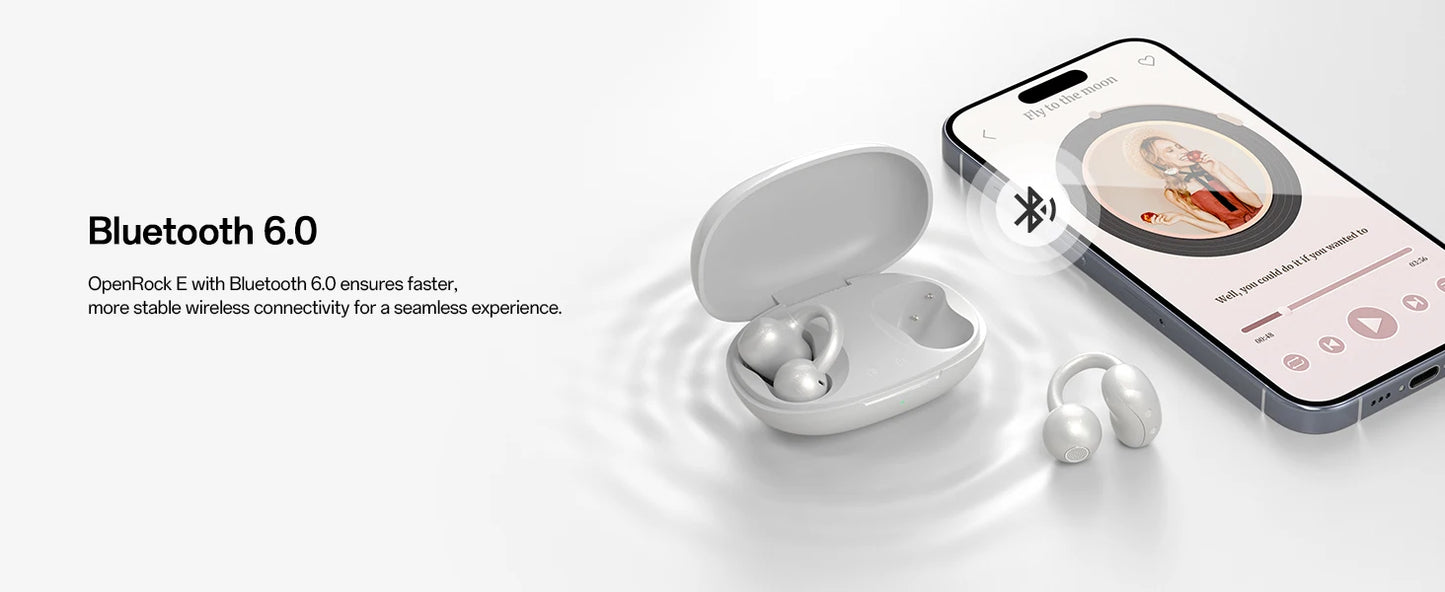 Oneodio OpenRock E Open Ear Wireless Earphones Bluetooth 6.0 Ear Clip Earbuds Sports Clip On OWS Earring Headphones APP Support