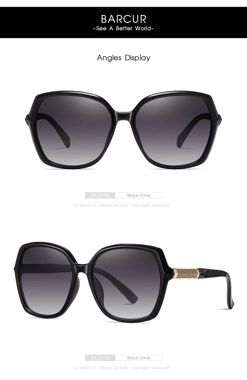 BARCUR Women Polarized Sunglasses UV400 Lady Fashion Gradient Sun Glasses for Women Eyewear Accessory