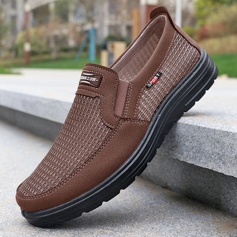 Men's Fashionable Solid Woven Knitted Running Shoes - Lightweight, Breathable and Non-Slip - Perfect Sports Shoes for Outdoor Ad