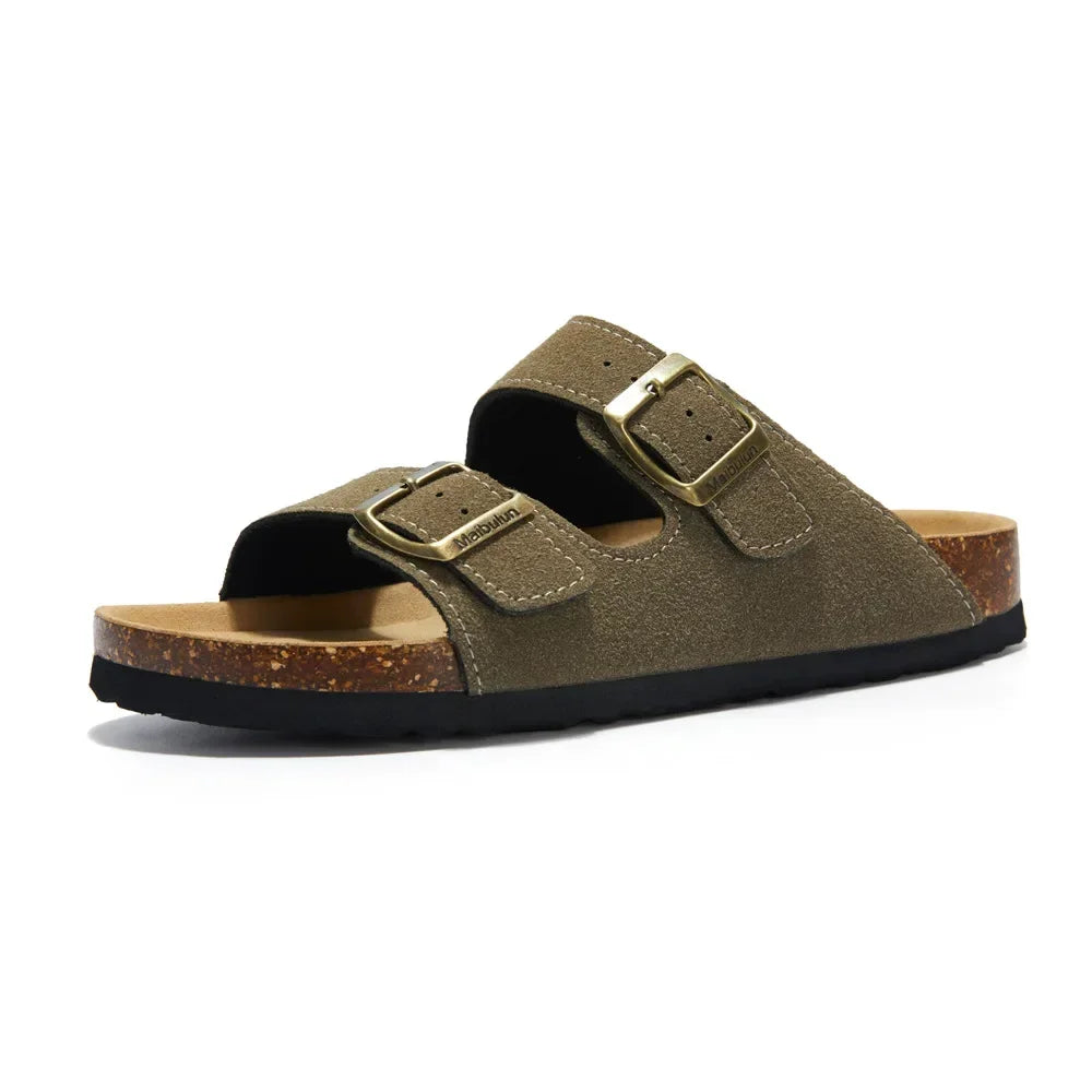 Flat Slippers For Women 2025 New Luxury Men Indoor Bottom Non Slip Cork Slippers Women's Beach Outdoor Home Flip Flops Sandals
