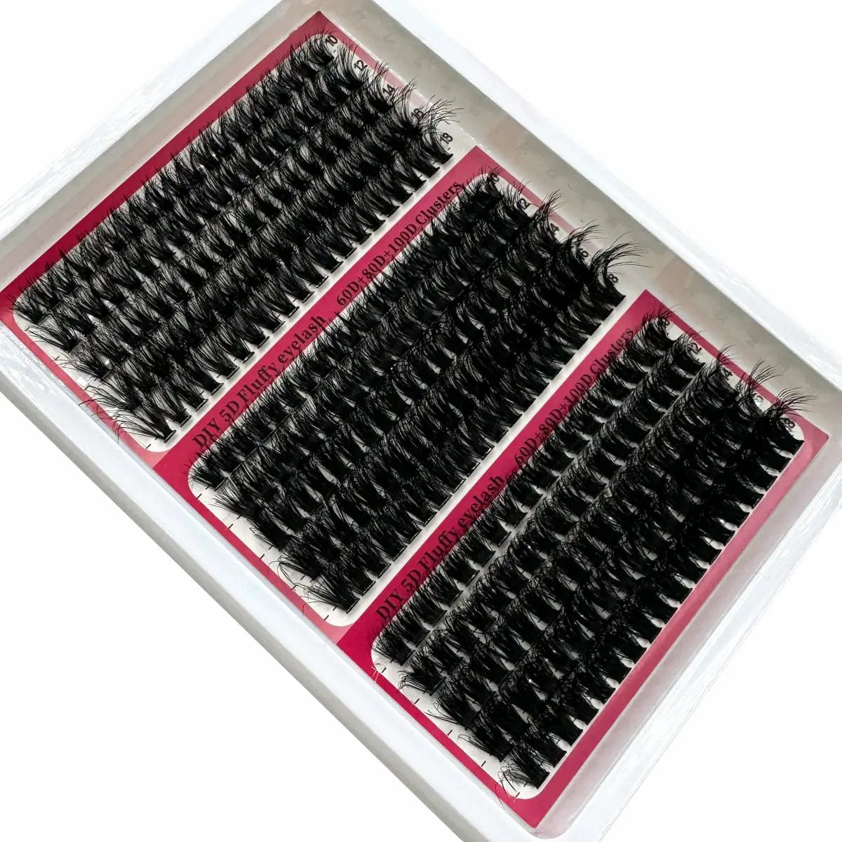 15Rows DIY 5D Fluffy Lash Clusters 60D/80D/100D Thick Eyelash Clusters Wispy Individual Lashes 10-20mm Cluster Eyelash Extension