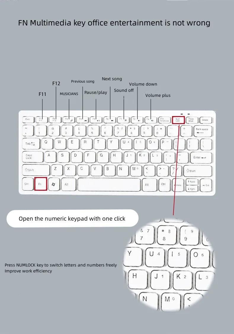 2.4G Wireless Keyboard and Mouse Protable Mini Keyboard Mouse Combo Set For Notebook Laptop Mac Desktop PC Computer Smart TV PS4