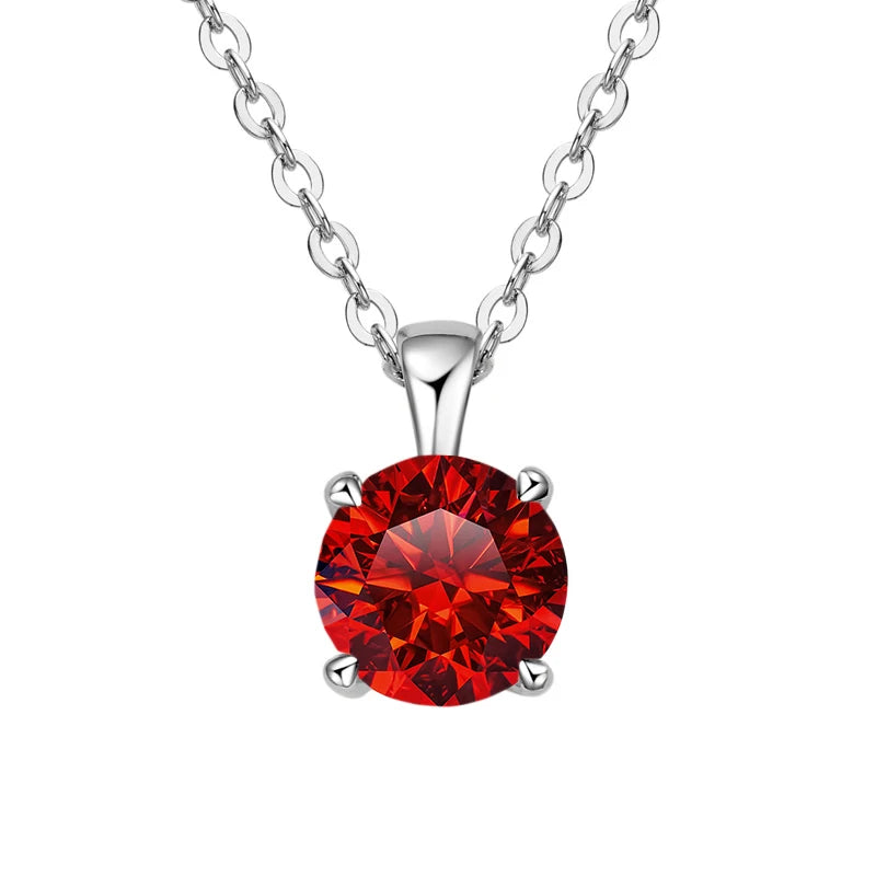JoyceJelly Classic Four Prong 1ct Moissanite Necklace Women's 925 Sterling Silver Plated 18k Gold Pendant Luxury Fine Jewelry
