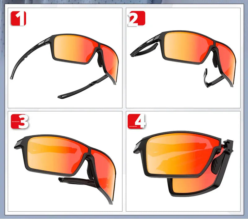 SCVCN Outdoor Photochromic Anti-fog Sunglasses Foldable Cycling Glasses UV400 Light Weight Bicycle Hiking Glasses Men Women New