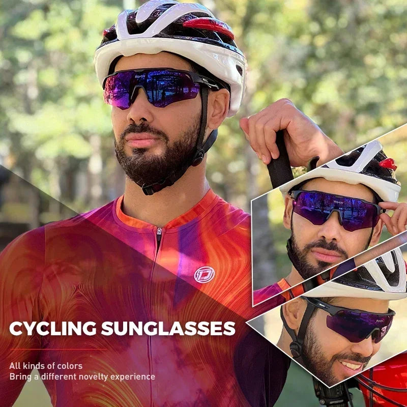 SCVCN Cycling Sunglasses Fashion Polarized MTB Glasses Bicycle UV400 Cycle Eyewear Photochromic Bike Goggles for Men Women