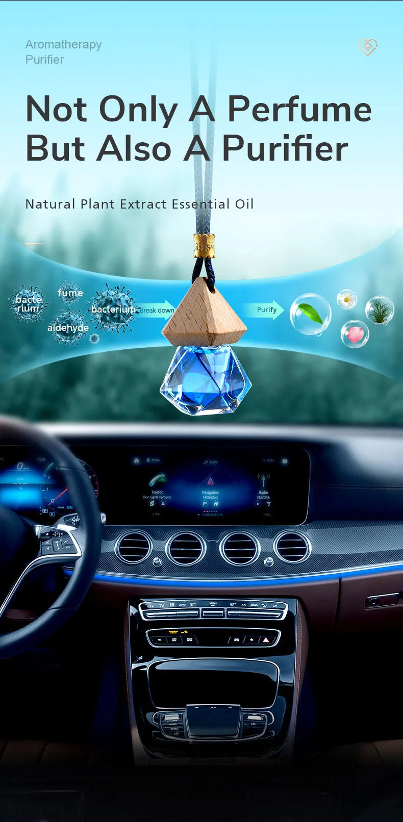 CAFELE Car Perfume Pendant Include Essential Oil Air Fresheners Universal Car Supplies Auto Flavoring Car Fragrance Decorations