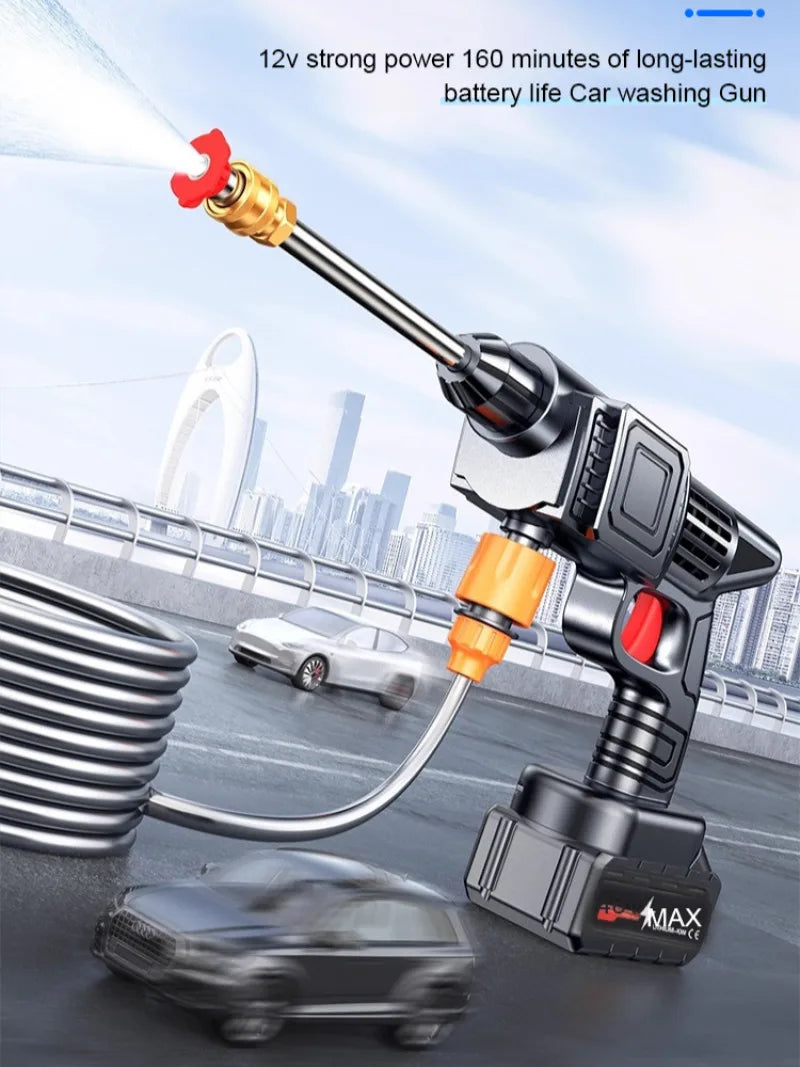 Household electric high-pressure car wash water gun lithium battery wireless car wash artifact portable efficient cleaning tools