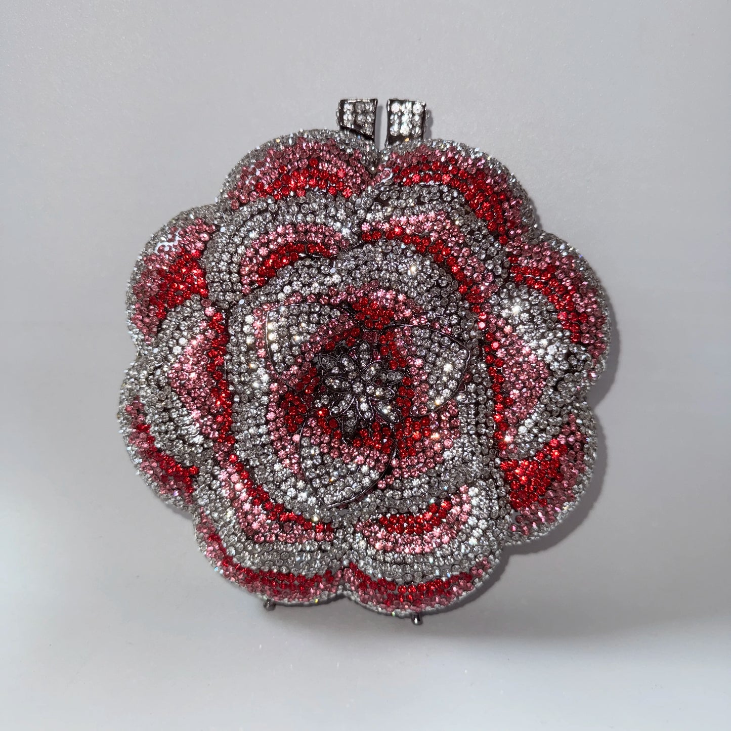 Rose Flower Pink/Green Rhinestones Evening Clutches Women Floral Yellow Crystal Evening Bags Bridal Wedding Party Clutch Purse