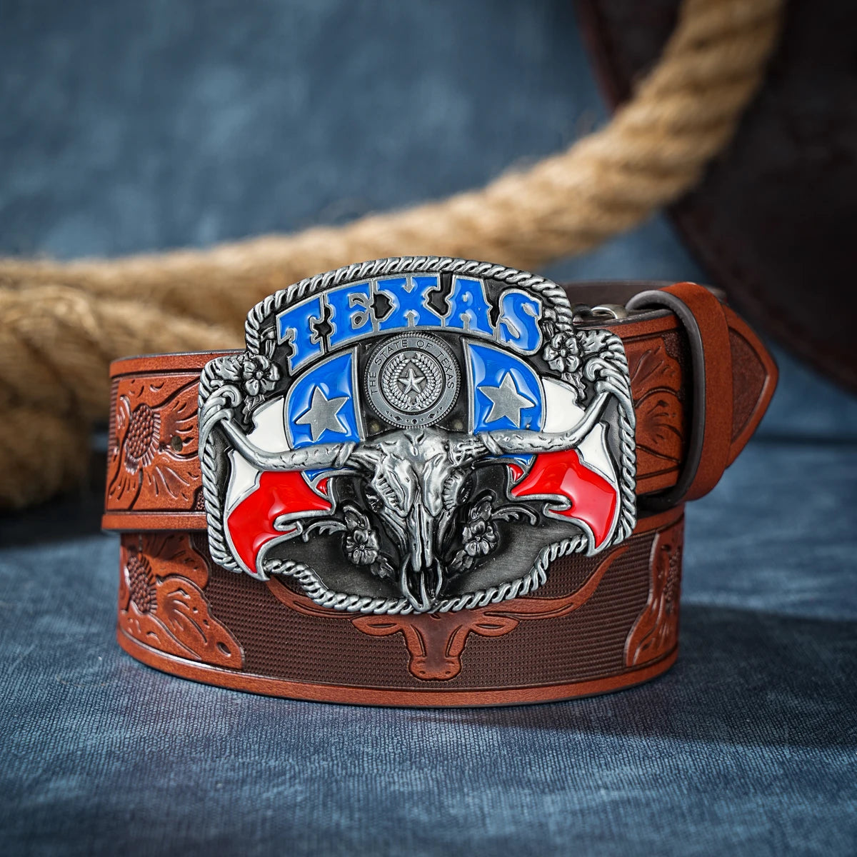 A casual, individual and retro belt, Western-style clothing accessory, metal buckle, PU belt, suitable for both men and women