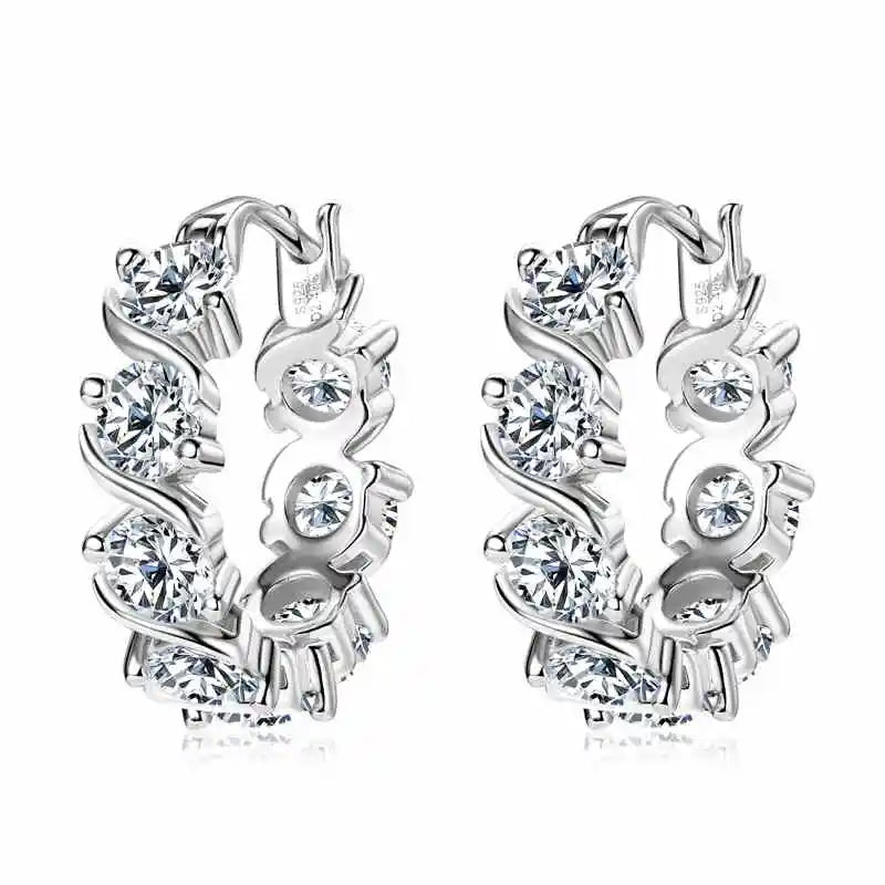 Lnngy 4.8CTTW. Sparkling Round Cut Moissanite Earring For Couples Lovers' Temperament Sparkling Wedding Earrings Jewerly Gift