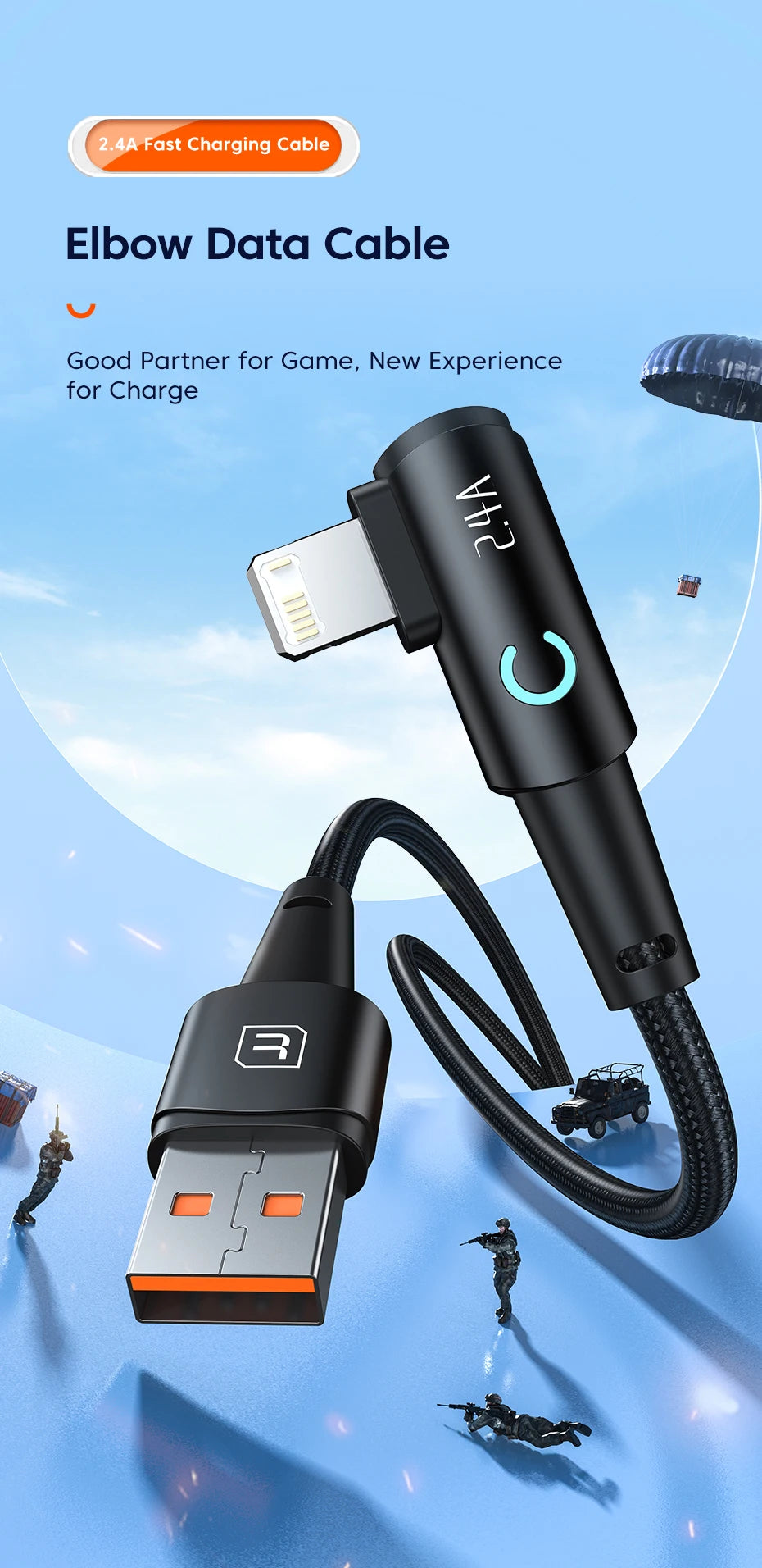 كابل Toocki USB لهاتف iPhone 14 13 12 11 Pro Max شاحن سريع كابل Lightning سلك USB لهاتف iPhone 12 11 X XR 8 7