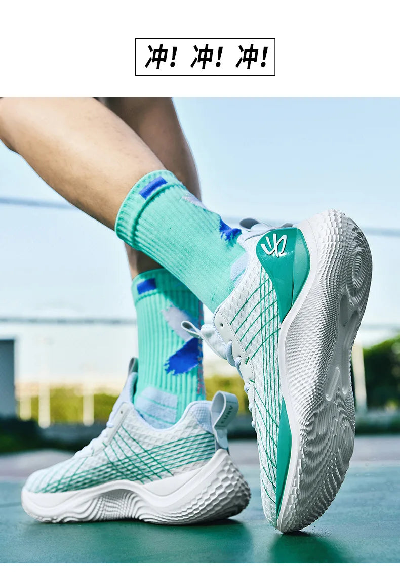 Summer New Men's Casual Shoes Breathable Comfortable Running Large Size Basketball Shoes Fashionable Versatile Couple Shoes
