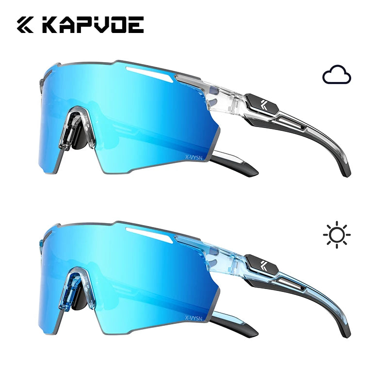 Kapvoe New Ultra HD Bicycle Sports Glasses Men Women Outdoor Road Riding Sunglasses Mountain UV400 Cycling Driving Goggles