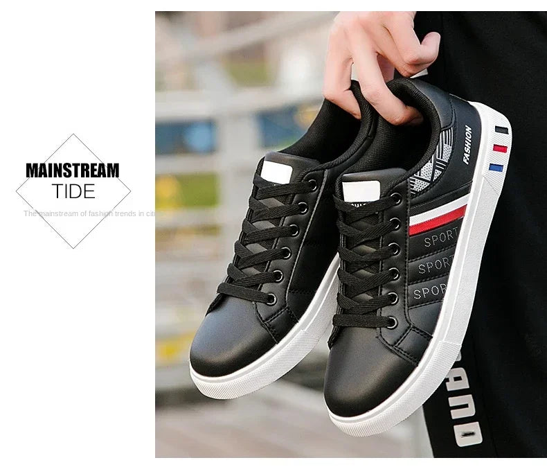 2024 Mens Casual Sneakers New Fashion Lace-up White Shoes Student Comfort Sports Plus Size Vulcanized Shoes Zapatillas De Hombre