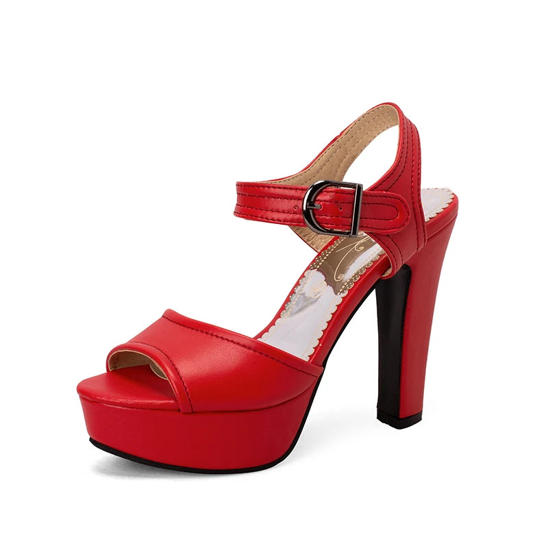 Peep Toe Sandals Women Super High Heels 2025 Big Size 47-50 Leather Platform Summer Walking Shoes
