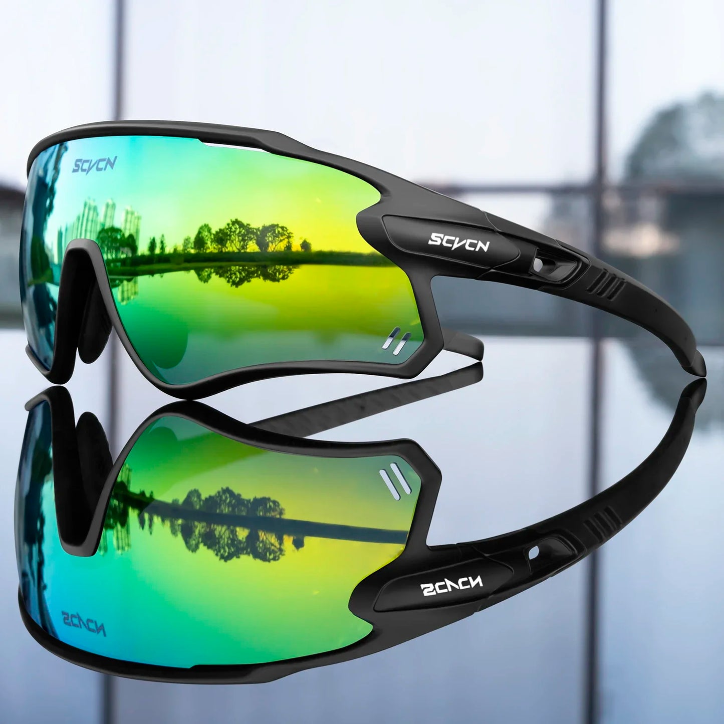 SCVCN Photochromic Sunglasses Bicycle Cycling Glasses MTB Driving Running UV400 Polarized Fishing Goggles Man Woman Bike Eyewear