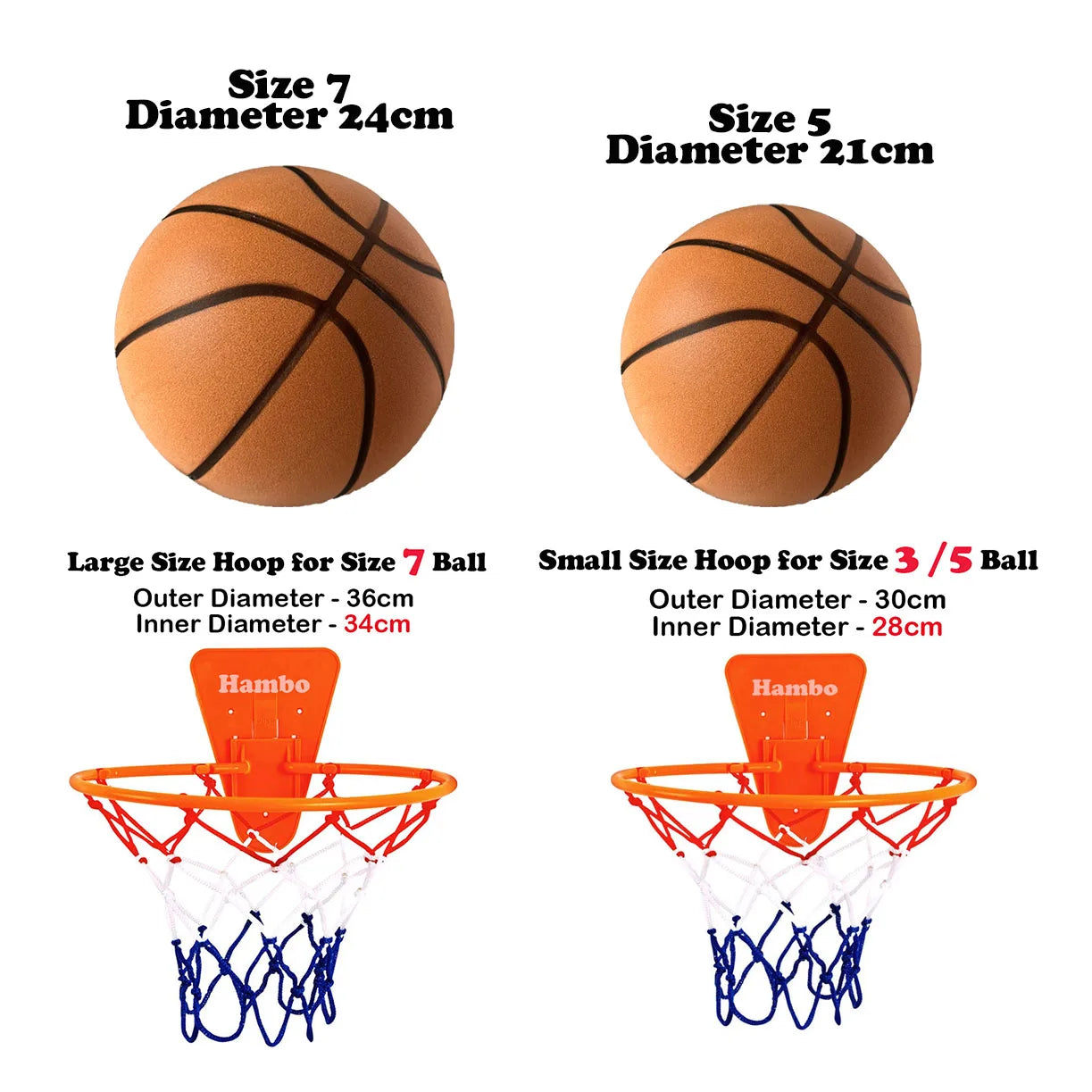 Silent Basketball Size 7#(29.5")6#/5# Dribbling Indoor Grooved Airless Foam Basketball Quiet Dribbling Training Silent Ball Hoop