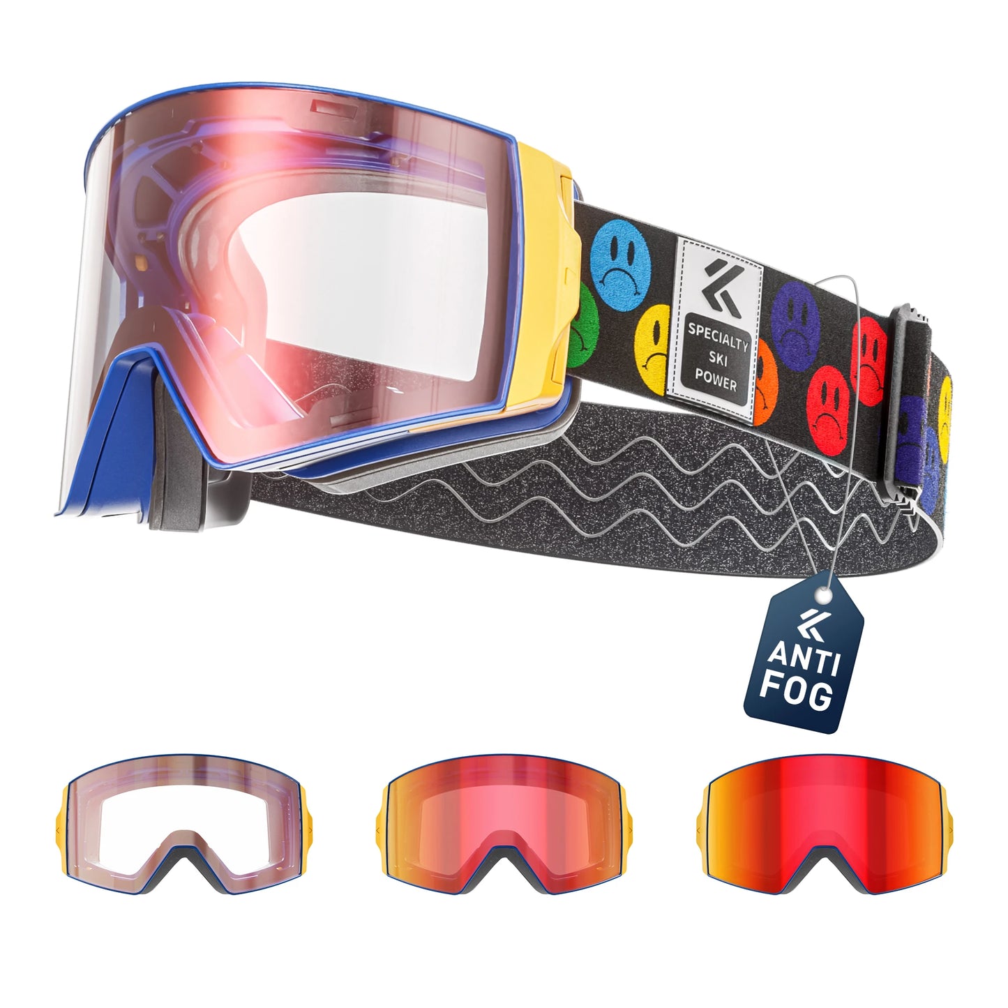 KAPVOE Photochromic Ski Snowboard Mask Goggle Men UV400 Protection Women Glasses Magnetic Attraction Anti-Fog Skiing Goggles