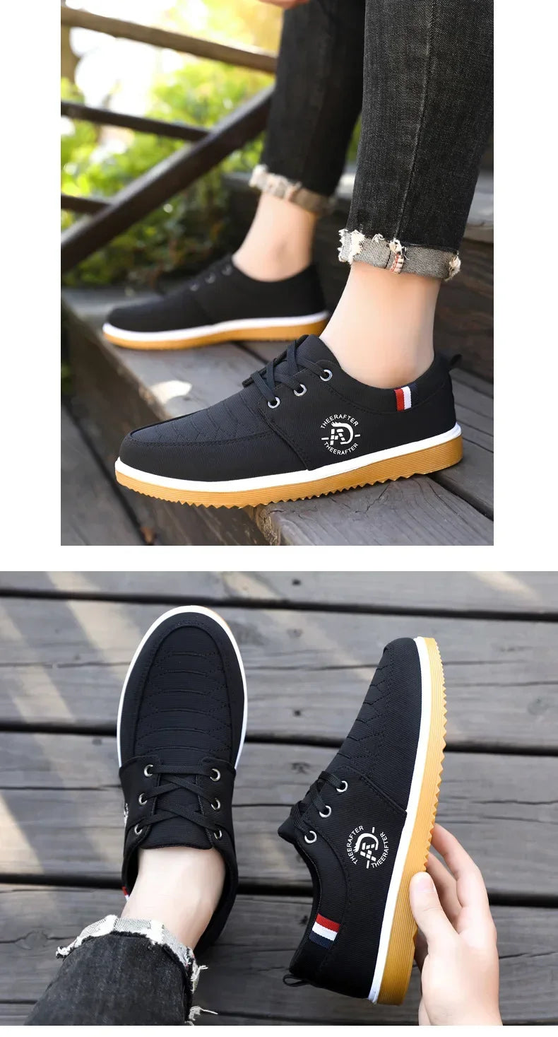 Man Canvas Shoes Fashion Platform Sneakers for Men Casual Walking Breathable Shoes Male Loafers Zapatillas Hombre 2025