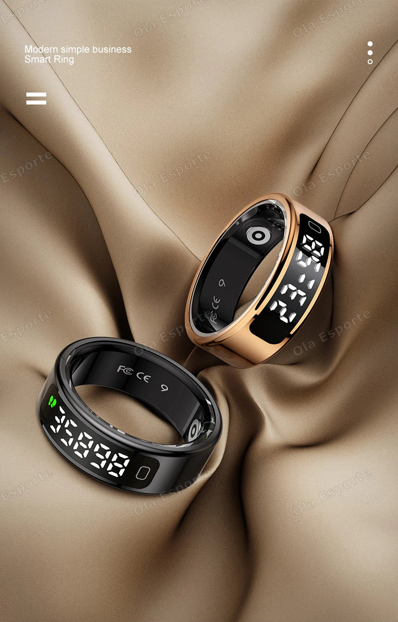 New R11 For xiaomi Smart Ring Men Women LED Display Screen Heart Rate Blood Oxygen Monitor Waterproof Multi Sports Modes rings