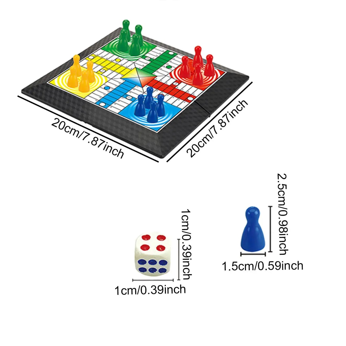 Board Game Ludo Set Parent Child Strategy Interaction with Foldable Board Travel Family Table Game for Kids Party/Social Game