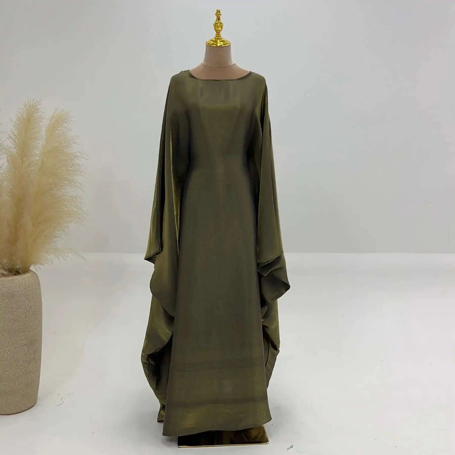 LANMREM Elegant Party Long Dress Women Many Colors Fashion Round Neck Batwing Sleeves Loose Dresses Fashion New Clothing 32C1950